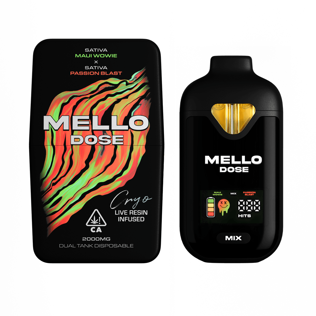 Maui Wowie × Passion Blast — Mello Dose device
