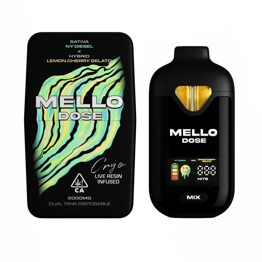 NY Diesel × Lemon Cherry Gelato — Mello Dose device