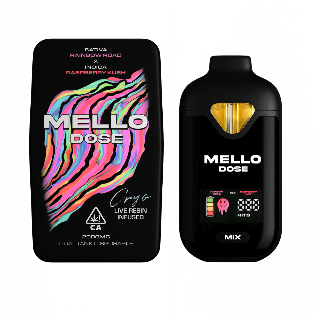 Rainbow Road × Raspberry Kush — Mello Dose device