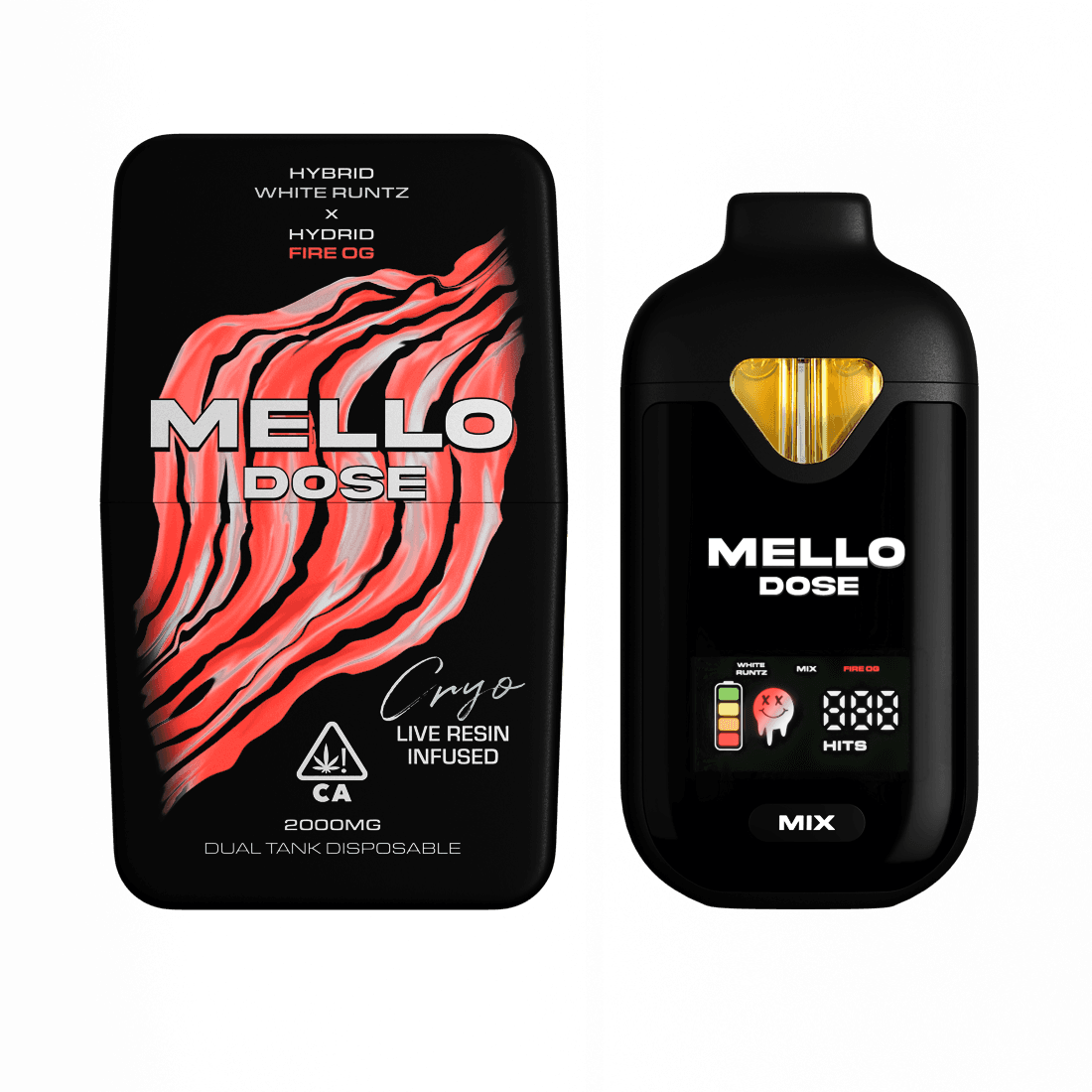 White Runtz × Fire OG — Mello Dose device